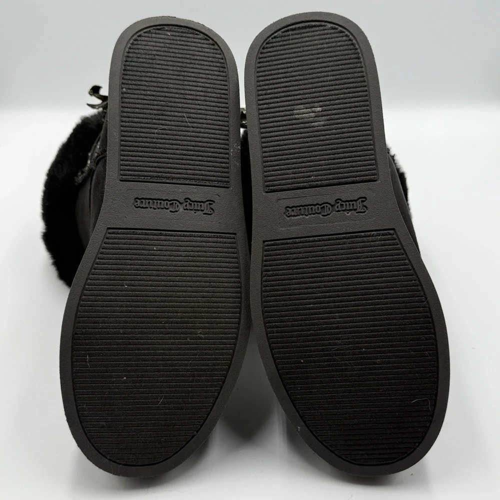 Juicy Couture Y2K Black Faux‎ Fur Winter Boots Women's Size 6